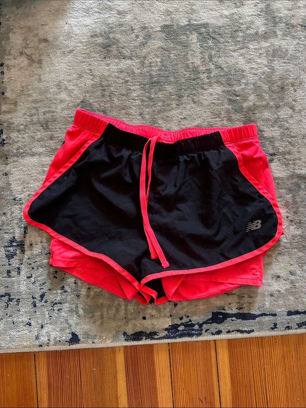 New Balance Women's Black and Hot Pink Athletic Running Shorts